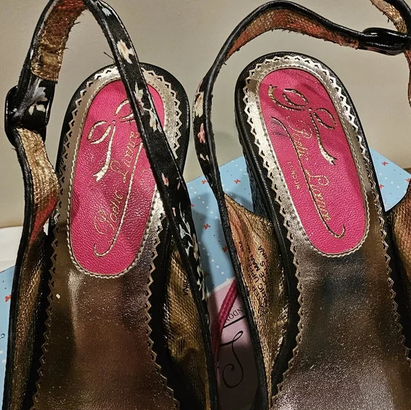Poetic Licence Softer Side floral PeepToe Slingback Platform Wedge 8M New in box - Picture 15 of 16